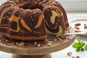 Marmurkowa Babka Czekoladowo-Orzechowa z Kruszonką Kakaową