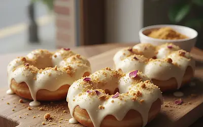 Rose Jam Doughnuts with Vanilla Crumble – Secrets of Grandma's Pantry