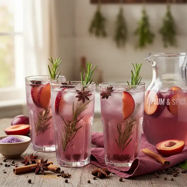Plum-Rosemary Lemonade with a Hint of Spice