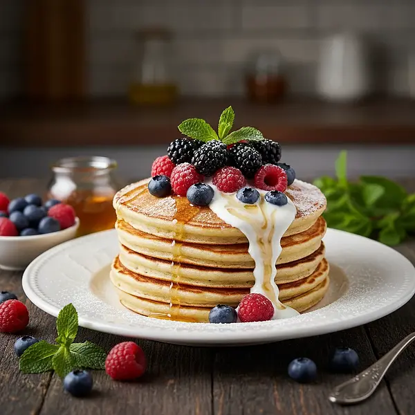 Leśne Placuszki Jagodowe z Sosem Jogurtowym