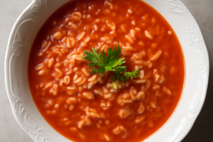 Tomato soup with rice
