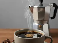 Freshly brewed coffee