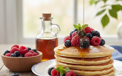 Leśne Placuszki Jagodowe z Sosem Klonowym