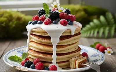 Leśne Placuszki Jagodowe z Sosem Jogurtowym