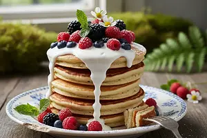 Leśne Placuszki Jagodowe z Sosem Jogurtowym