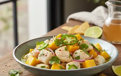 Ceviche z Dorsza i Mango z Pikantną Nutą Jalapeño