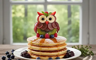 Leśne Placuszki Jagodowe z Sową z Owoców