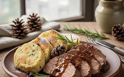 Wild Boar in Pine Cone Sauce with Karlovy Vary Dumpling