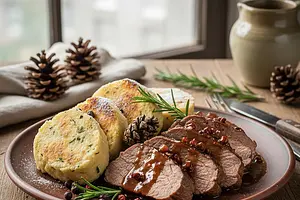 Wild Boar in Pine Cone Sauce with Karlovy Vary Dumpling