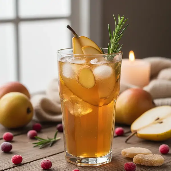 Warming Pear-Ginger Lemonade with Rosemary