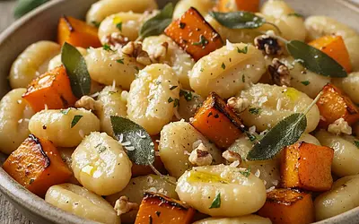 Creamy Gnocchi with Roasted Pumpkin, Sage, and Walnuts