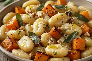 Creamy Gnocchi with Roasted Pumpkin, Sage, and Walnuts