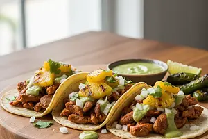 Tacos Al Pastor z Grillowanym Ananasem i Salsą Verde