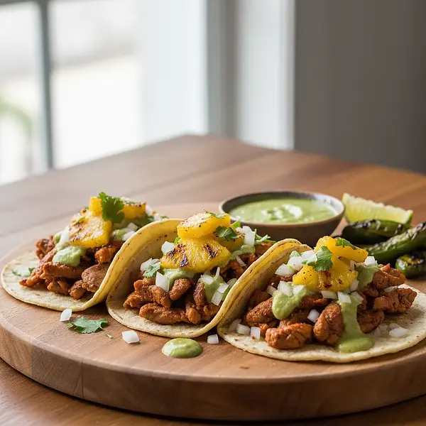 Tacos Al Pastor z Grillowanym Ananasem i Salsą Verde