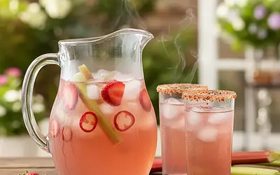 Lemoniada rabarbarowo-truskawkowa z nutą korzenną