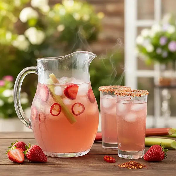 Lemoniada rabarbarowo-truskawkowa z nutą korzenną