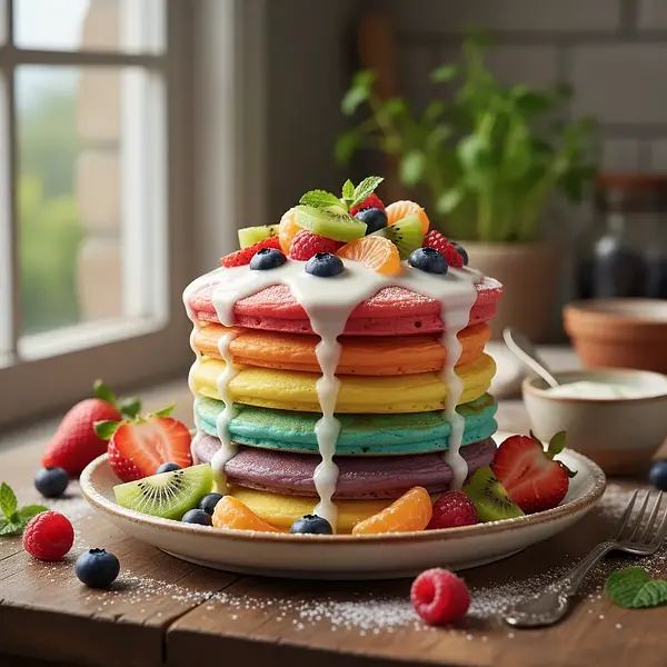 Tęczowe Placuszki Jogurtowe z Owocami