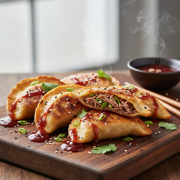 Pierogi Fusion with Peking Duck Filling and Hoisin Plum Sauce