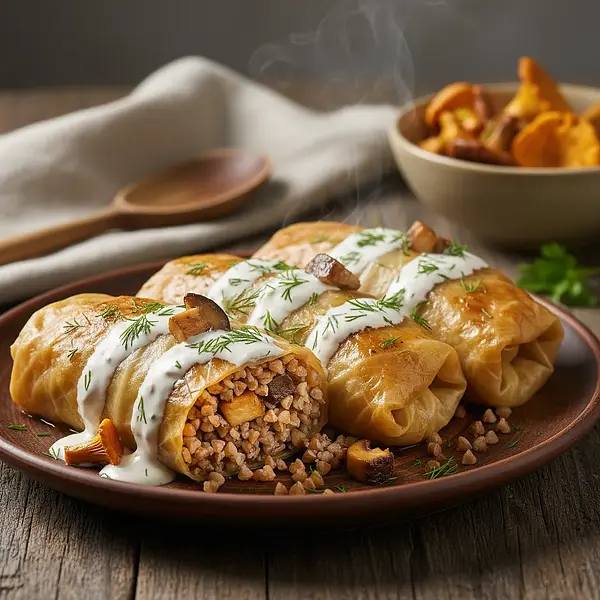 Christmas Cabbage Rolls with Buckwheat and Forest Mushrooms