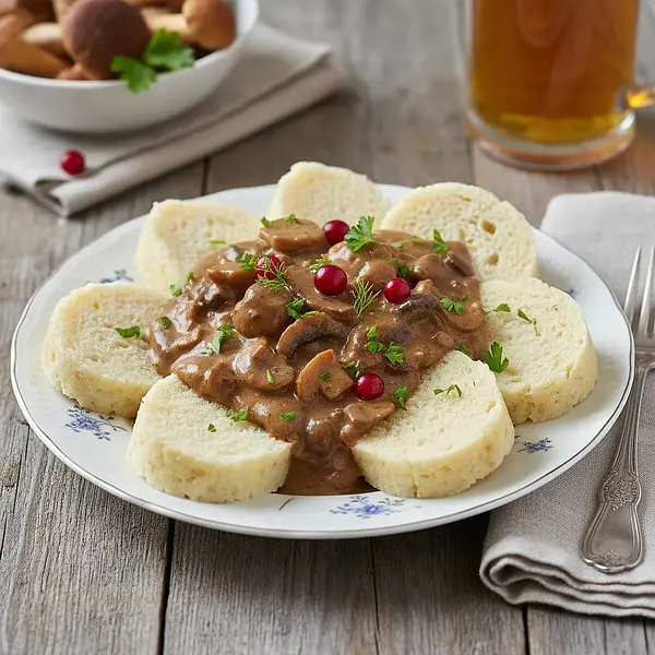 Czech Mushroom Sauce with Karlovy Vary Dumplings