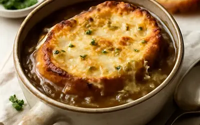 Onion soup with Gruyère cheese