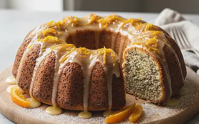 Moist Poppy Seed Cake with a Hint of Orange and Cointreau Glaze