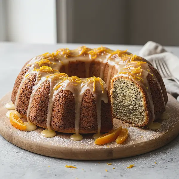 Moist Poppy Seed Cake with a Hint of Orange and Cointreau Glaze