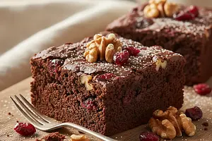 Decadent Brownies with Cranberries and Walnuts