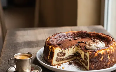 Basque cheesecake with Tiramisu flavor