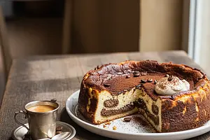 Basque cheesecake with Tiramisu flavor