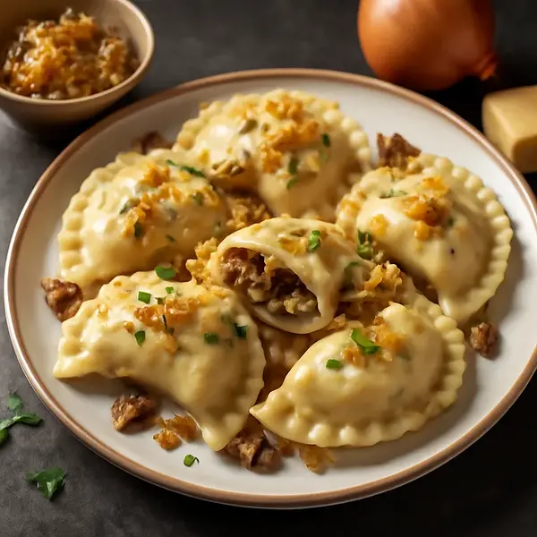 Dumplings with cabbage and mushrooms