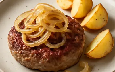 Kotlet mielony z cebulą i ziemniakami