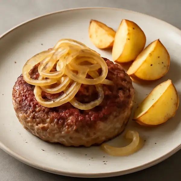 Kotlet mielony z cebulą i ziemniakami