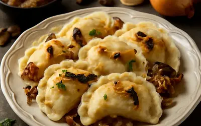 Dumplings with cabbage and mushrooms