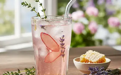 Rhubarb-Lavender Lemonade with Honey and Thyme