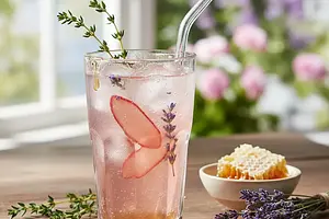 Rhubarb-Lavender Lemonade with Honey and Thyme
