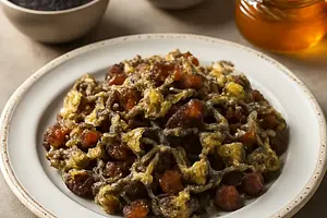 Noodles with poppy seeds