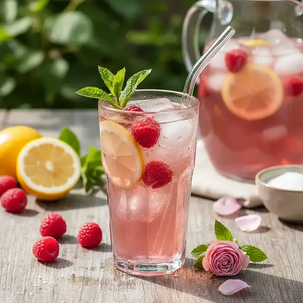 Refreshing Rose-Raspberry Lemonade