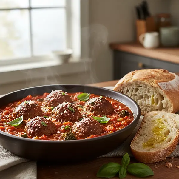 Rainbow Turkey Meatballs in Tomato Sauce with Hidden Vegetables