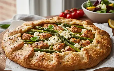 Savory Galette with Chicken, Asparagus, and Goat Cheese