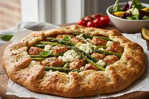 Savory Galette with Chicken, Asparagus, and Goat Cheese
