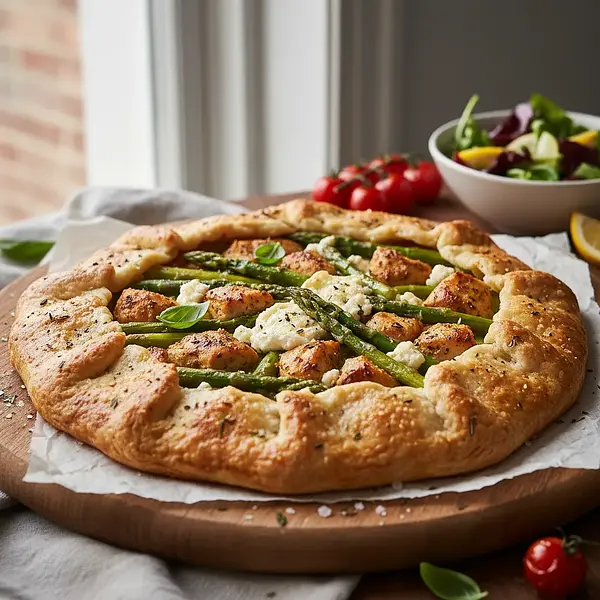 Savory Galette with Chicken, Asparagus, and Goat Cheese