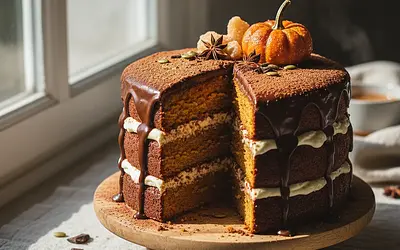 Velvety Pumpkin-Chocolate Cake with a Hint of Spice