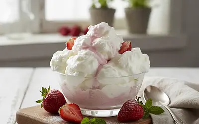 Yogurt Cloud with Strawberry Mousse