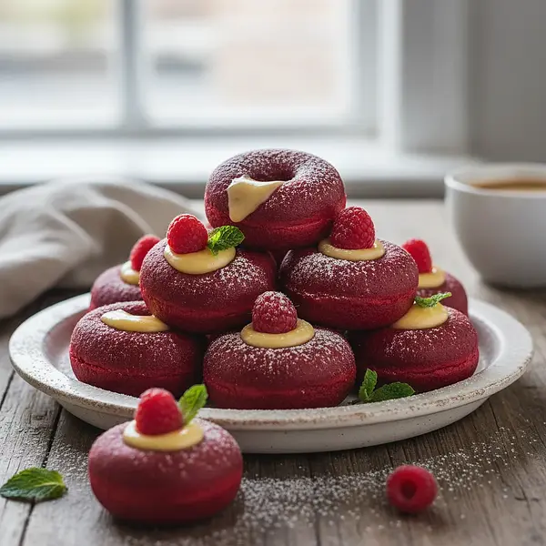 Velvety Mini Donuts with Custard Filling