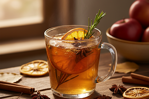 Spiced Apple Mulled Wine with Rosemary and Orange