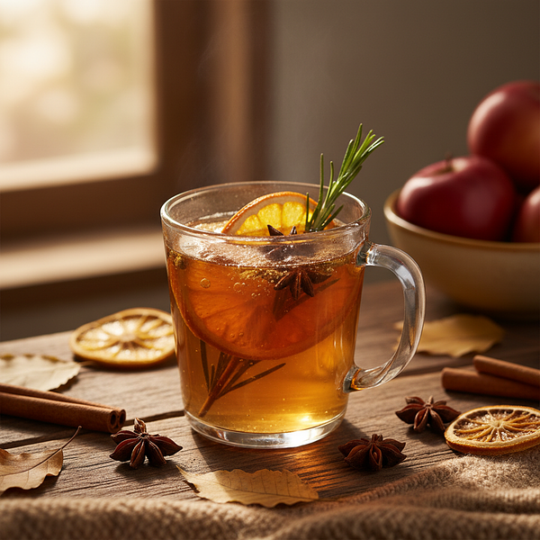 Spiced Apple Mulled Wine with Rosemary and Orange