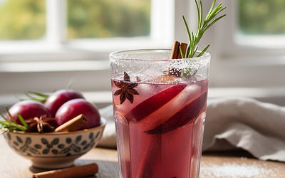 Plum-Rosemary Lemonade with a Hint of Spice
