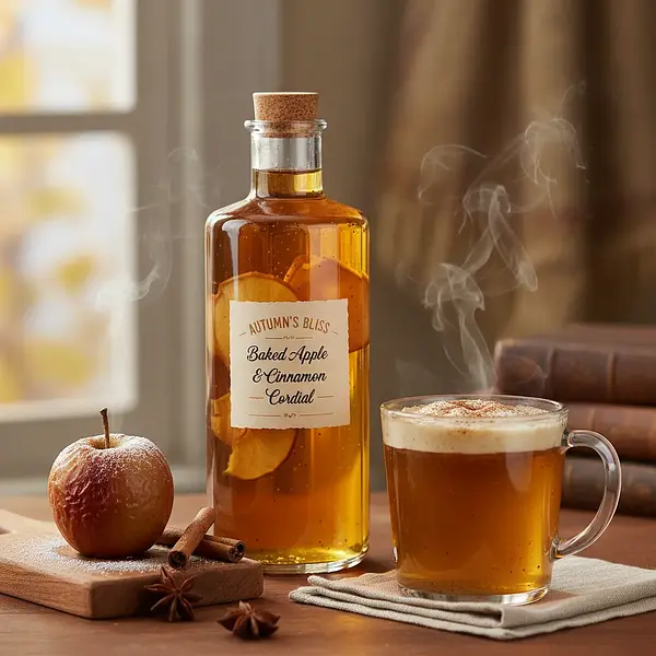 Aromatic Cordial with Roasted Apples and Cinnamon