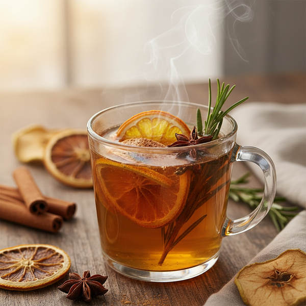 Spiced Apple Mulled Wine with Rosemary and Orange